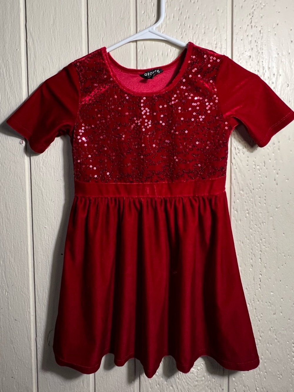 George Red Sequin Party Dress